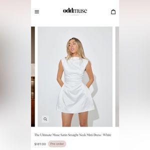 NWT Odd Muse Satin Straight Neck Mini Dress Size Large